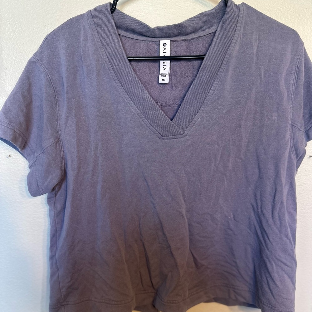 Athleta Short-Sleeve V-Neck Tee in Dusty Purple